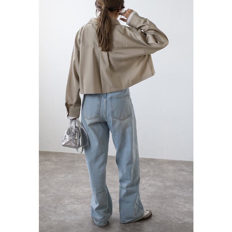 ピンストライプジェットポケットクロップドシャツ 88-004277 | BONJOUR SAGAN | 詳細画像21 