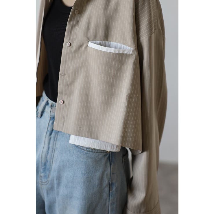 ピンストライプジェットポケットクロップドシャツ 88-004277 | BONJOUR SAGAN | 詳細画像22 