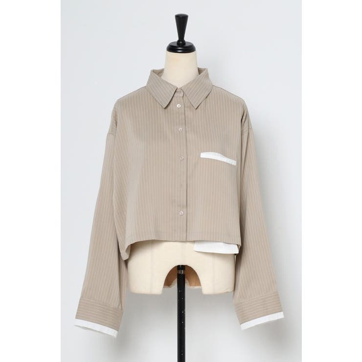 ピンストライプジェットポケットクロップドシャツ 88-004277 | BONJOUR SAGAN | 詳細画像25 