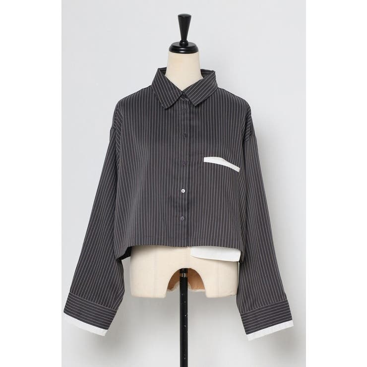 ピンストライプジェットポケットクロップドシャツ 88-004277 | BONJOUR SAGAN | 詳細画像27 