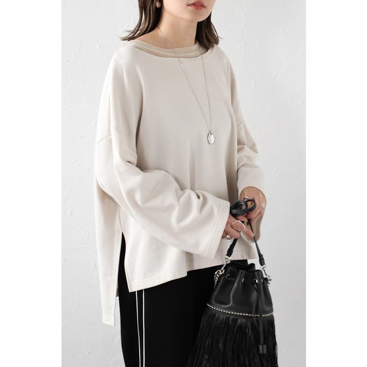 ECRU | シアーレイヤード風スウェット 88-004284 | BONJOUR SAGAN