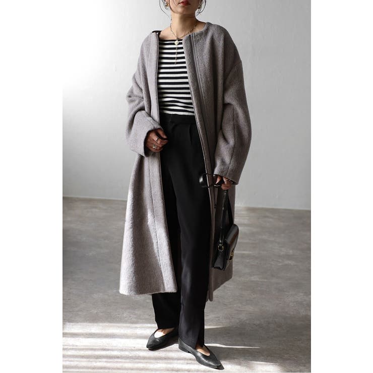 パイピングシャギーロングコート 88-004297[品番：BLEW0008750