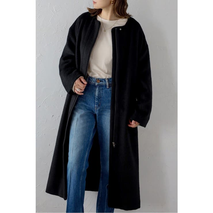 パイピングシャギーロングコート 88-004297[品番：BLEW0008750