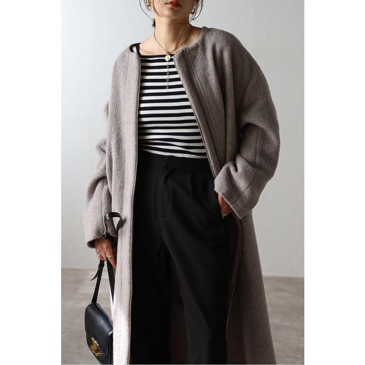 パイピングシャギーロングコート 88-004297[品番：BLEW0008750