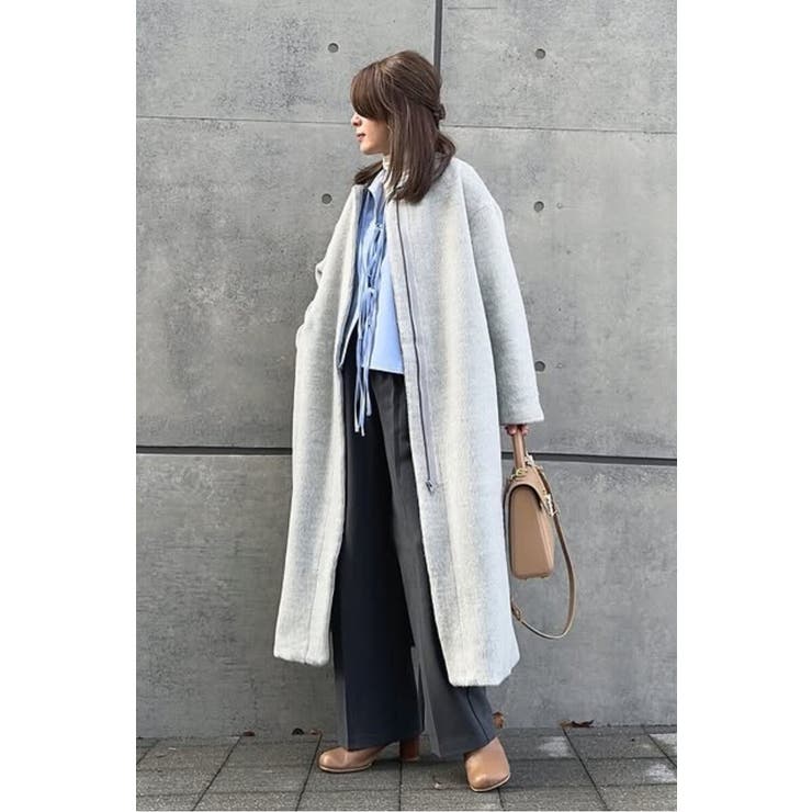 パイピングシャギーロングコート 88-004297[品番：BLEW0008750