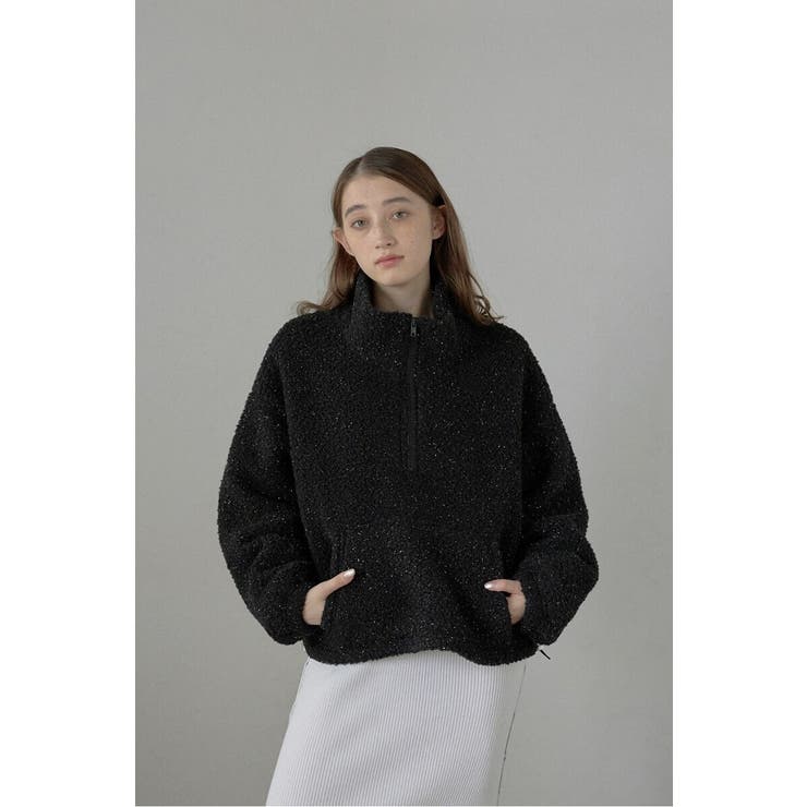 BLACK | glitter boa half | BONJOUR SAGAN