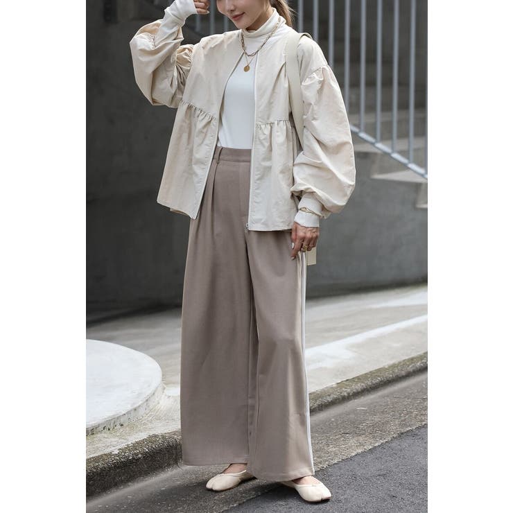 ぺプラムジップナイロンブラウス 88-004315 | BONJOUR SAGAN | 詳細画像1 