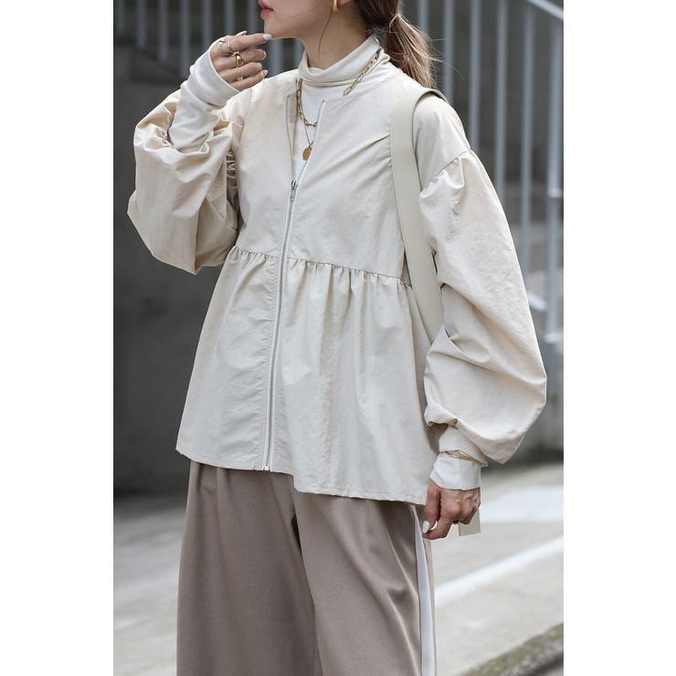 ぺプラムジップナイロンブラウス 88-004315 | BONJOUR SAGAN | 詳細画像3 