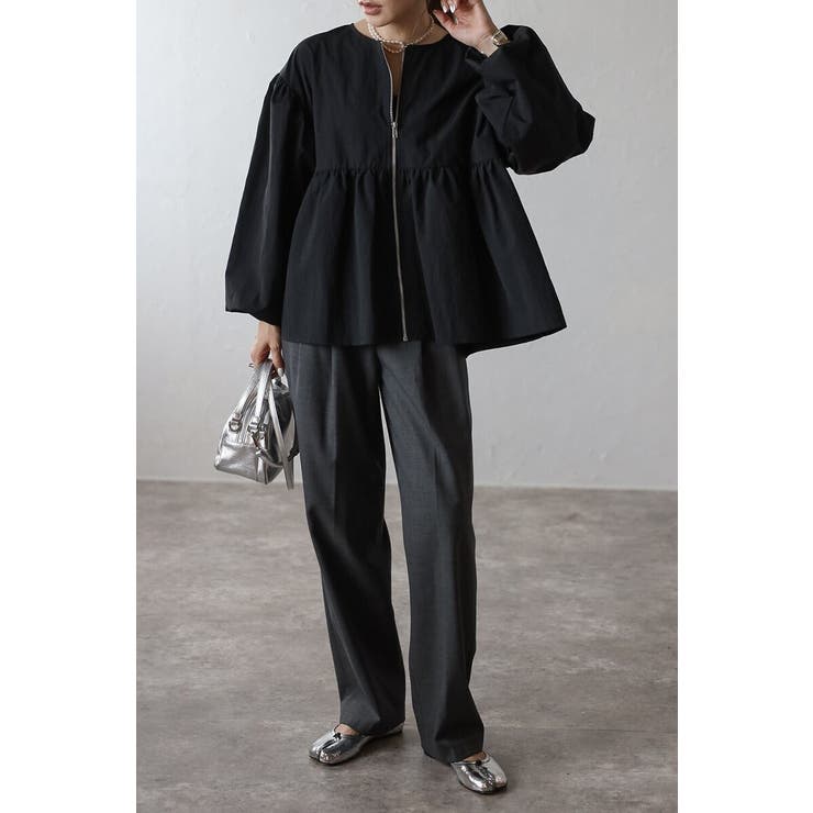 ぺプラムジップナイロンブラウス 88-004315 | BONJOUR SAGAN | 詳細画像15 