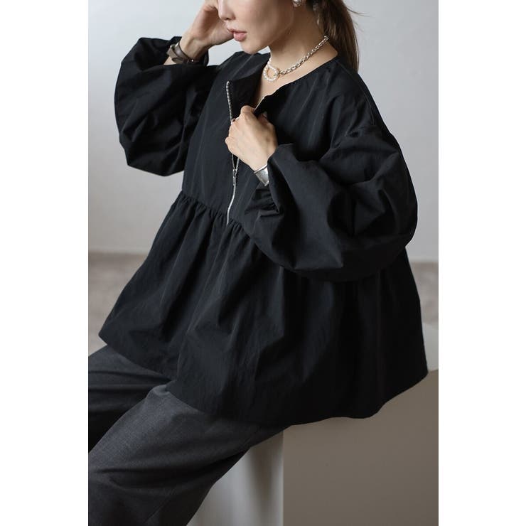 ぺプラムジップナイロンブラウス 88-004315 | BONJOUR SAGAN | 詳細画像20 