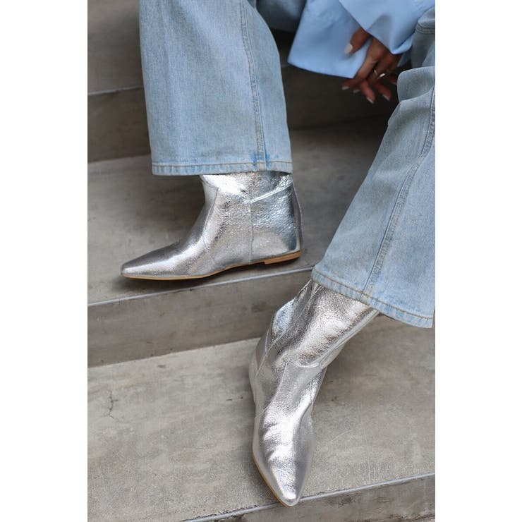 SILVER | インヒールミドルブーツ 88-004318 | BONJOUR SAGAN