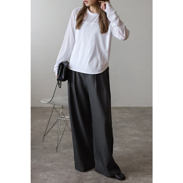 チュール切り替えロングスリーブTシャツ 88-004346 | BONJOUR SAGAN | 詳細画像9 