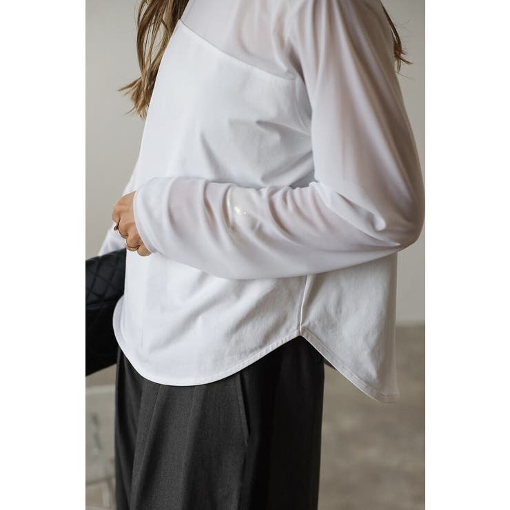 チュール切り替えロングスリーブTシャツ 88-004346 | BONJOUR SAGAN | 詳細画像14 