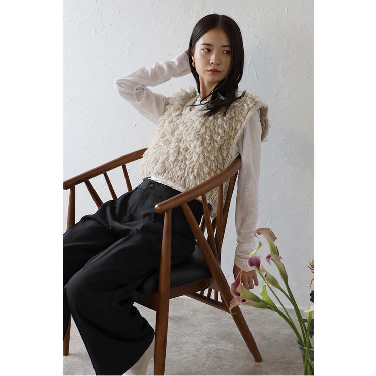 loop knitting vest | BONJOUR SAGAN | 詳細画像1 