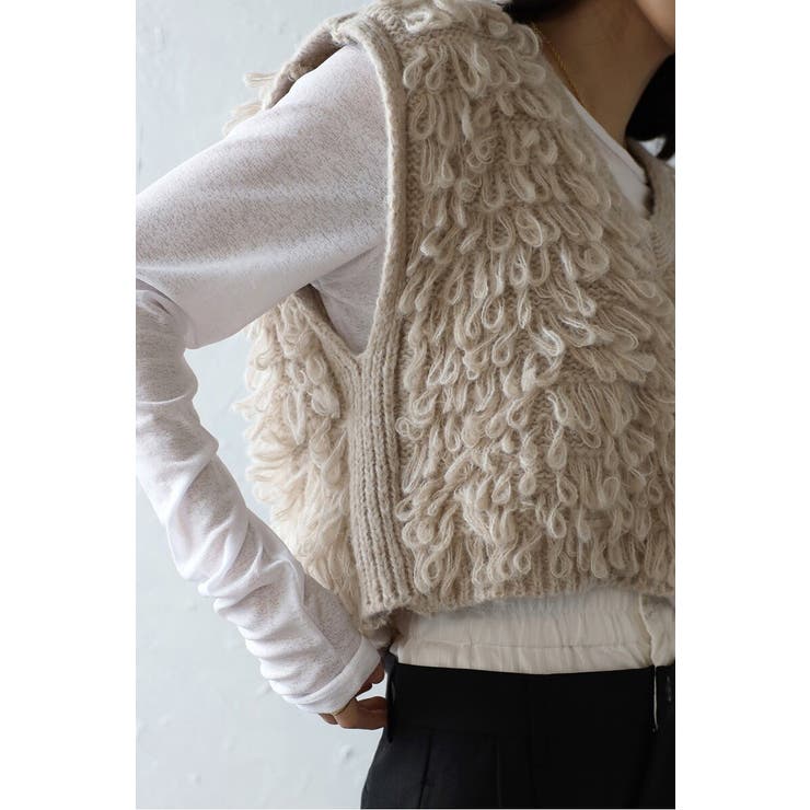 loop knitting vest | BONJOUR SAGAN | 詳細画像8 