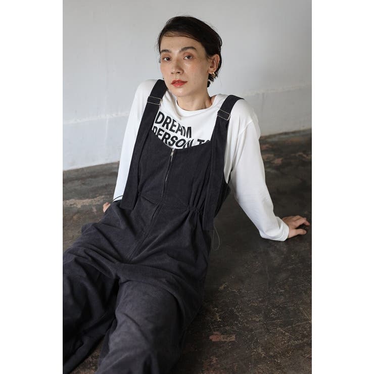 フロントジップコーデュロイオールインワン 88-004353 | BONJOUR SAGAN | 詳細画像1 