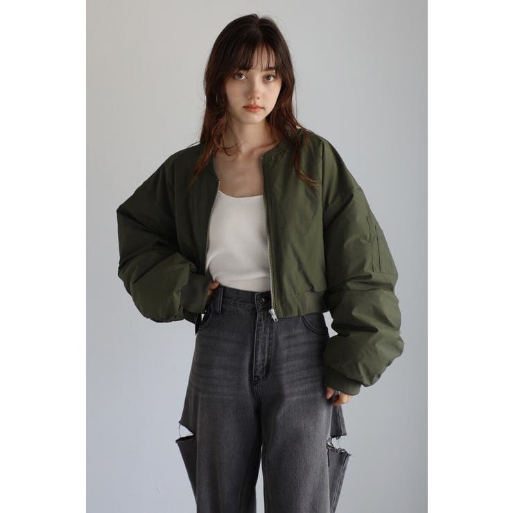 DARK-KHAKI | cropped MA-1 / クロップド丈MA-1 88-004362 | BONJOUR SAGAN