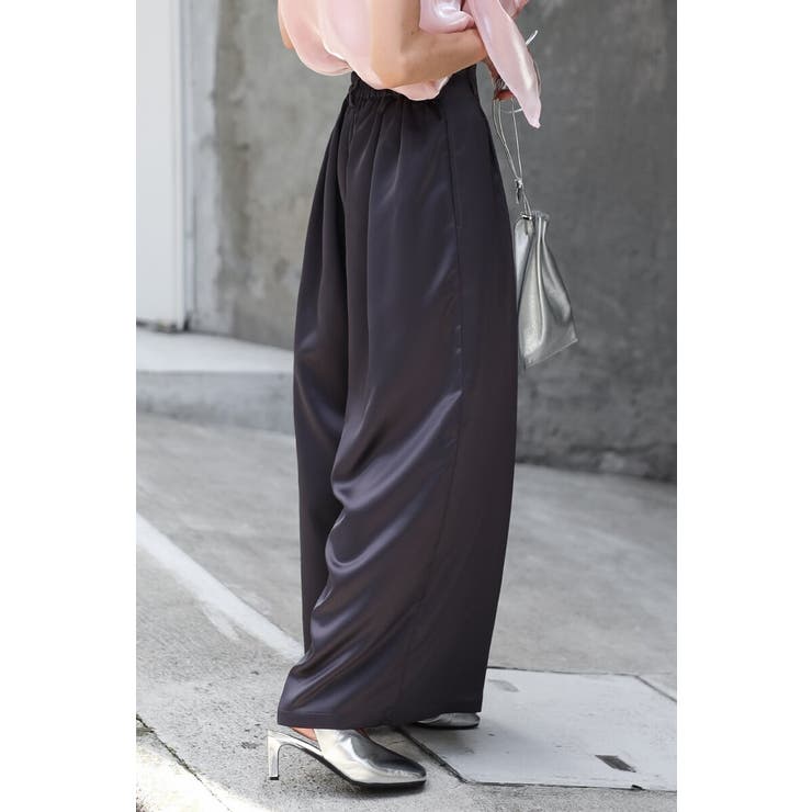 2WAYリボンオーガンジブラウス×サテンタックワイドパンツセットアップ 88 0… | BONJOUR SAGAN | 詳細画像11 