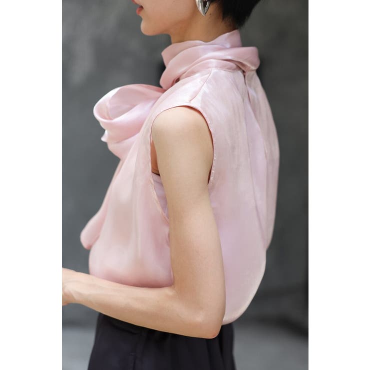 2WAYリボンオーガンジブラウス×サテンタックワイドパンツセットアップ 88 0… | BONJOUR SAGAN | 詳細画像13 