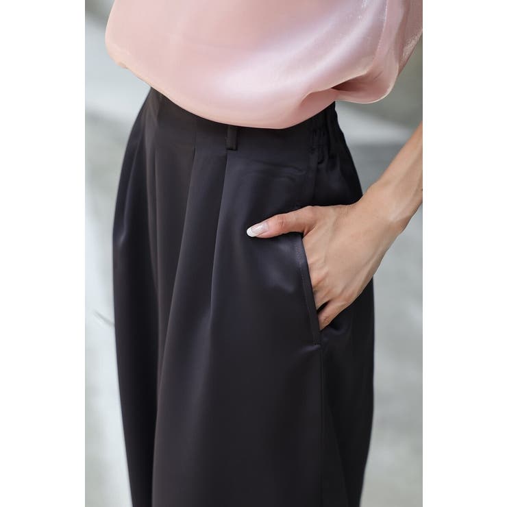 2WAYリボンオーガンジブラウス×サテンタックワイドパンツセットアップ 88 0… | BONJOUR SAGAN | 詳細画像15 