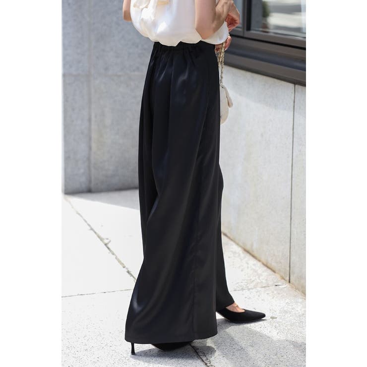 2WAYリボンオーガンジブラウス×サテンタックワイドパンツセットアップ 88 0… | BONJOUR SAGAN | 詳細画像25 