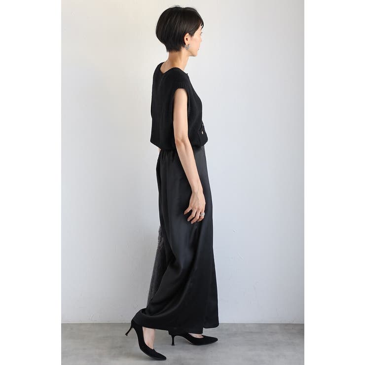 2WAYリボンオーガンジブラウス×サテンタックワイドパンツセットアップ 88 0… | BONJOUR SAGAN | 詳細画像34 