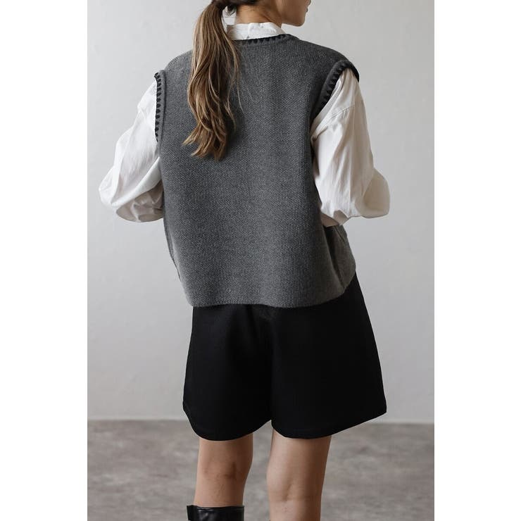 ハマグリステッチニットベスト 88-004375 | BONJOUR SAGAN | 詳細画像4 