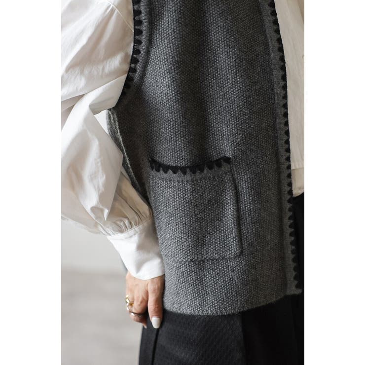 ハマグリステッチニットベスト 88-004375 | BONJOUR SAGAN | 詳細画像7 