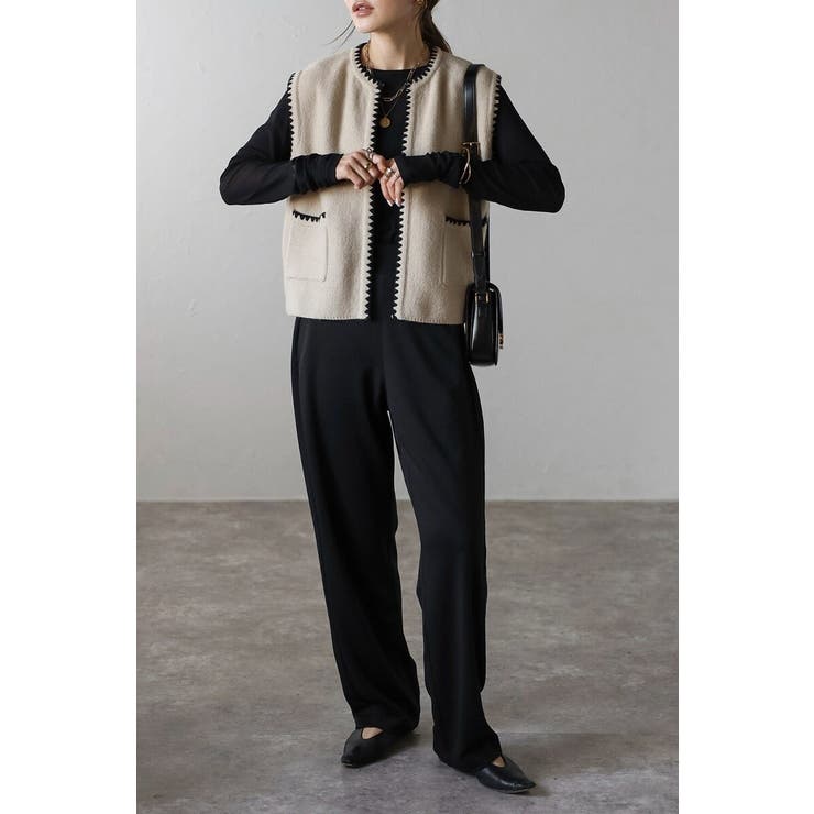 ハマグリステッチニットベスト 88-004375 | BONJOUR SAGAN | 詳細画像10 