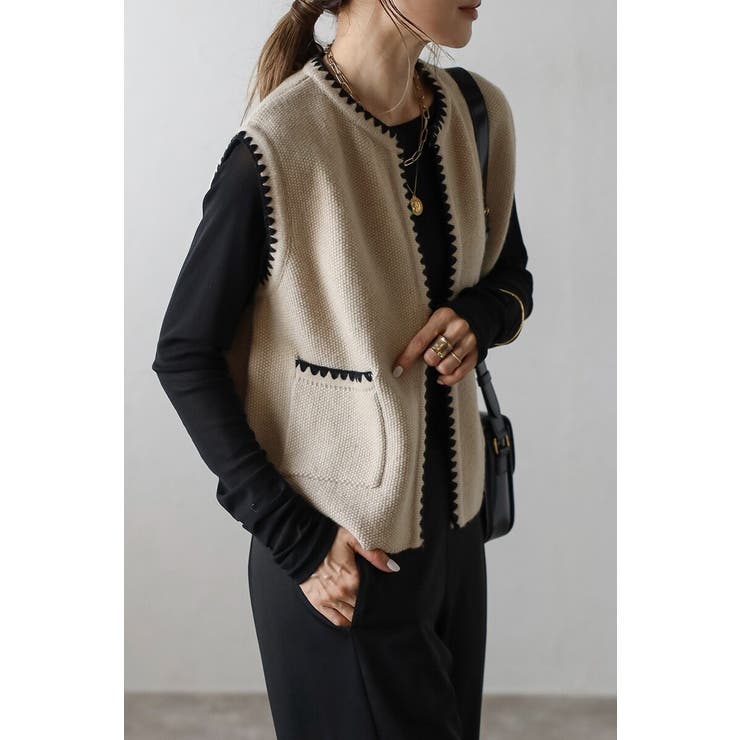 ハマグリステッチニットベスト 88-004375 | BONJOUR SAGAN | 詳細画像11 