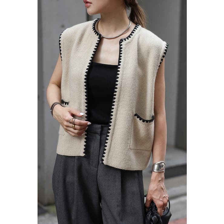 ハマグリステッチニットベスト 88-004375 | BONJOUR SAGAN | 詳細画像15 