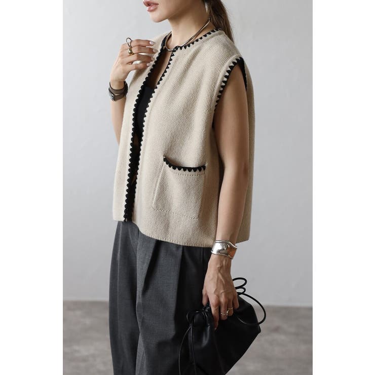 ハマグリステッチニットベスト 88-004375 | BONJOUR SAGAN | 詳細画像16 