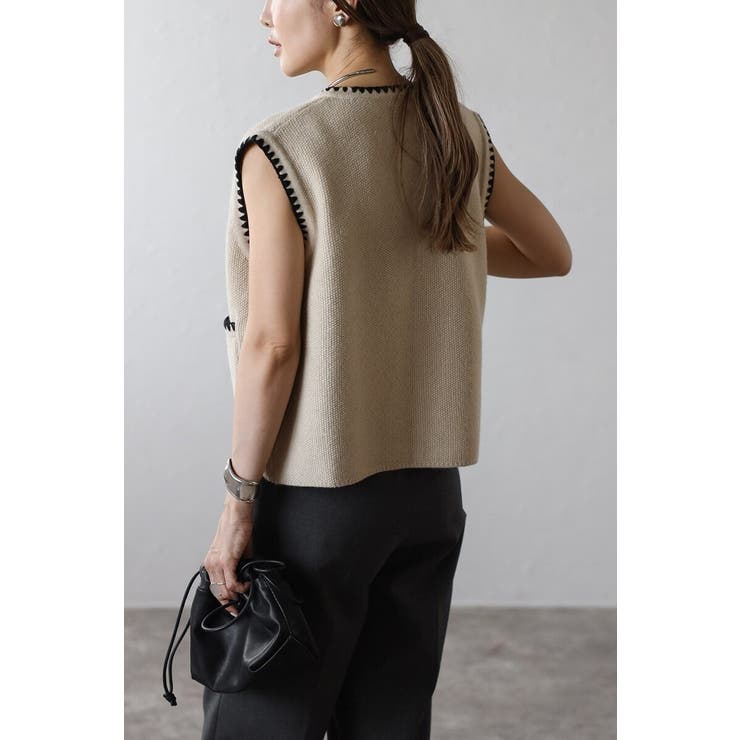 ハマグリステッチニットベスト 88-004375 | BONJOUR SAGAN | 詳細画像19 