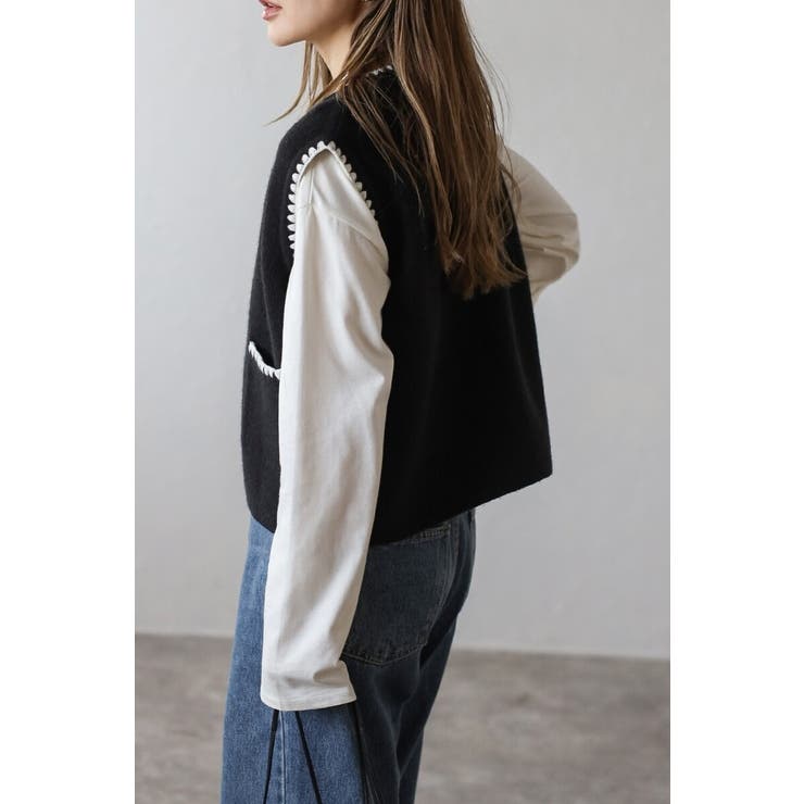 ハマグリステッチニットベスト 88-004375 | BONJOUR SAGAN | 詳細画像24 