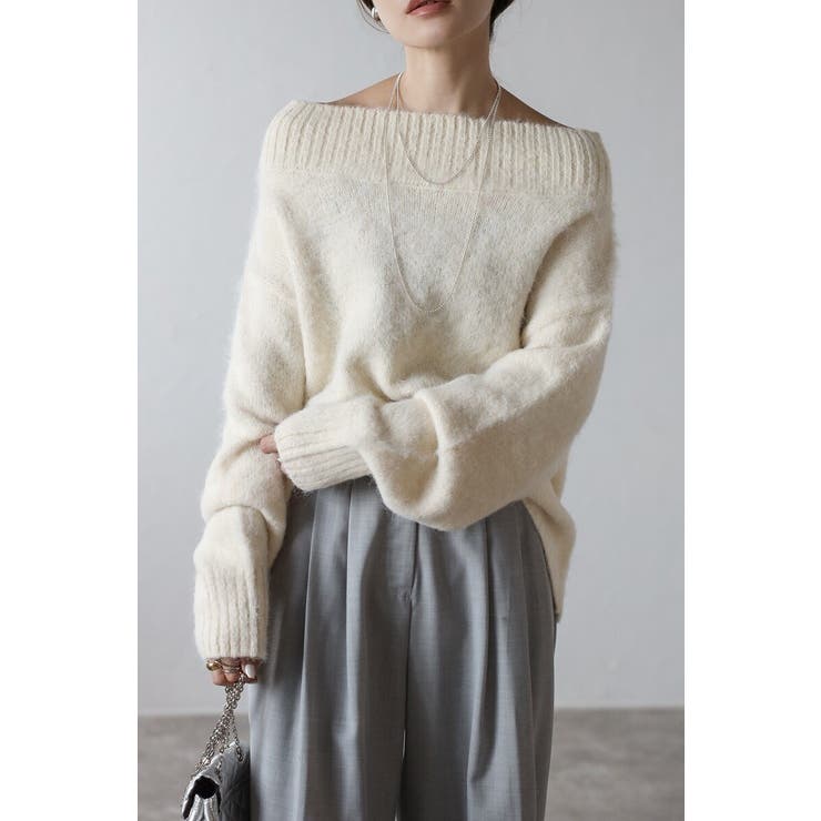 IVORY | アルパカタッチオフショルニット 88-004381 | BONJOUR SAGAN