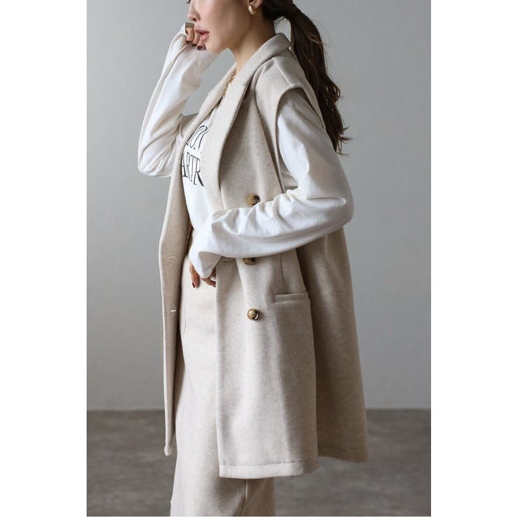 ウールタッチダブルボタンベスト 88-004382 | BONJOUR SAGAN | 詳細画像1 