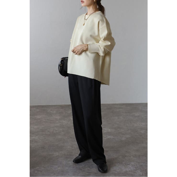 バレルスリーブサイドリブニットプルオーバー 88-004390 | BONJOUR SAGAN | 詳細画像16 