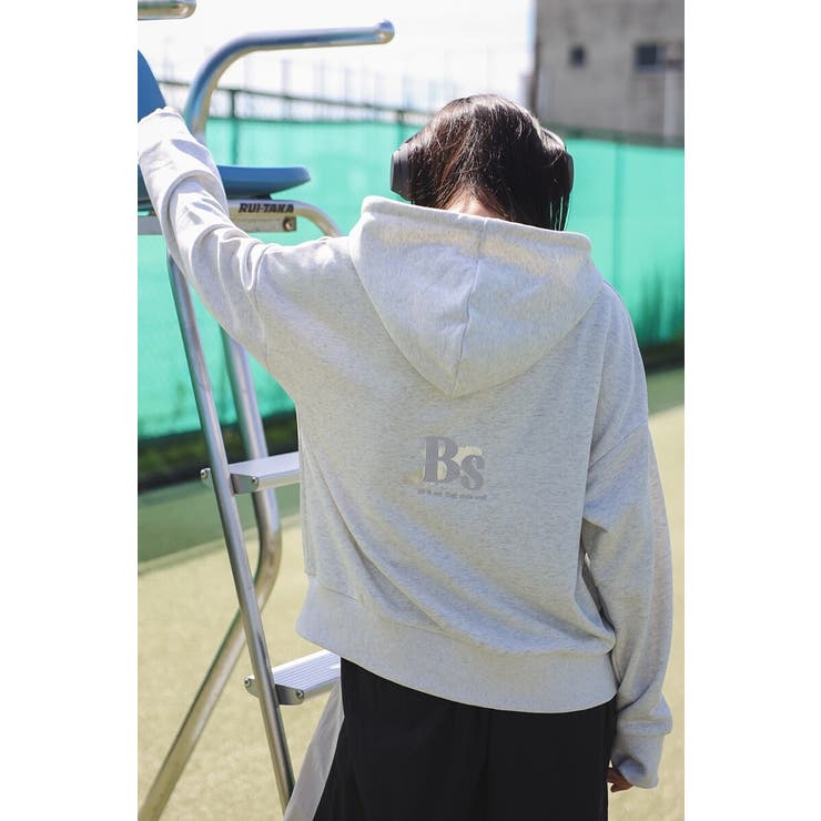 BSバックロゴ刺繍×箔プリントフーディー88-004403 | BONJOUR SAGAN | 詳細画像1 