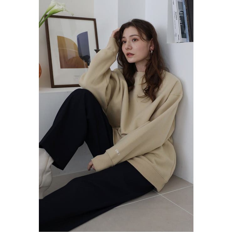 BEIGE | sleeve ENC logo | BONJOUR SAGAN