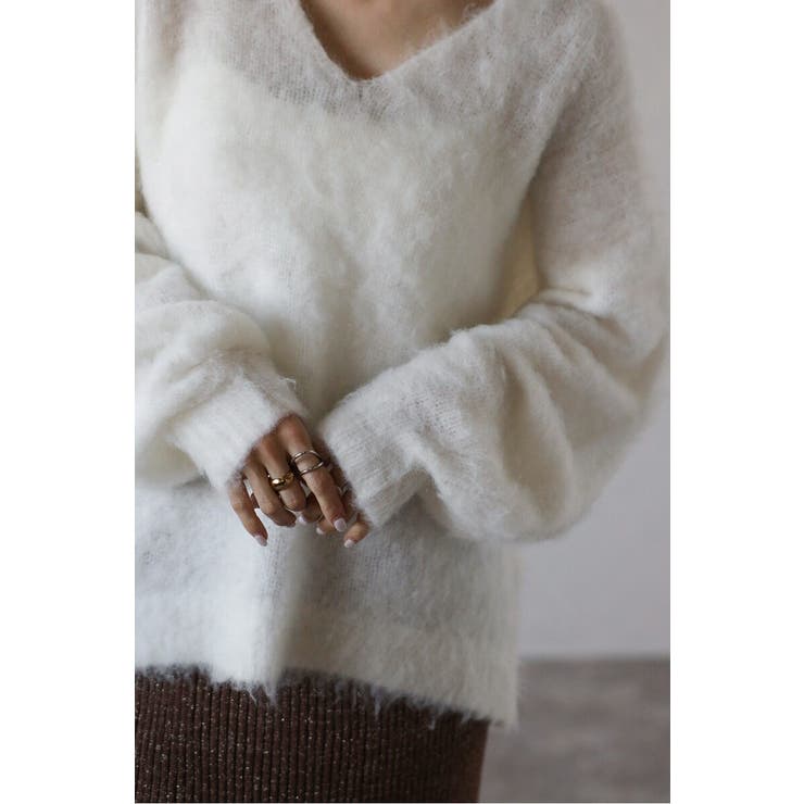 カシミアタッチディープVネックニット 88-004412 | BONJOUR SAGAN | 詳細画像9 