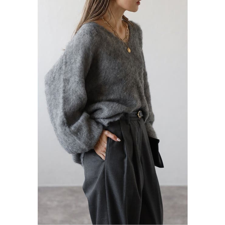 カシミアタッチディープVネックニット 88-004412 | BONJOUR SAGAN | 詳細画像13 