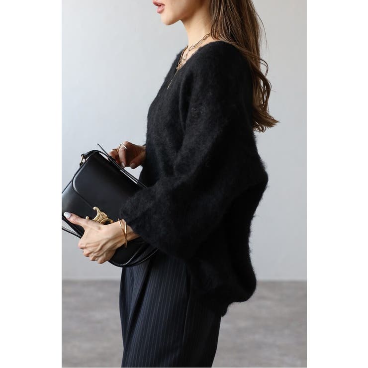 カシミアタッチディープVネックニット 88-004412 | BONJOUR SAGAN | 詳細画像18 