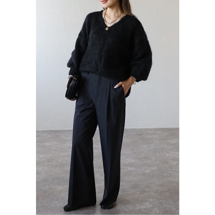 カシミアタッチディープVネックニット 88-004412 | BONJOUR SAGAN | 詳細画像20 