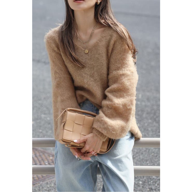 カシミアタッチディープVネックニット 88-004412 | BONJOUR SAGAN | 詳細画像23 