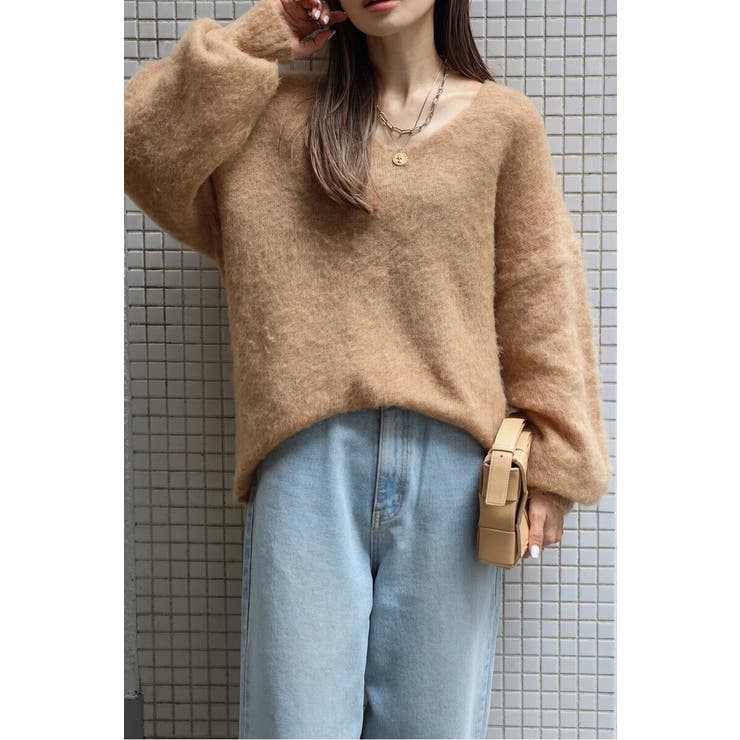 カシミアタッチディープVネックニット 88-004412 | BONJOUR SAGAN | 詳細画像25 