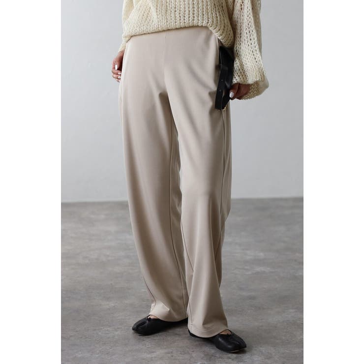 LIGHT-BEIGE | とろみポンチカーブパンツ 88-004413 | BONJOUR SAGAN