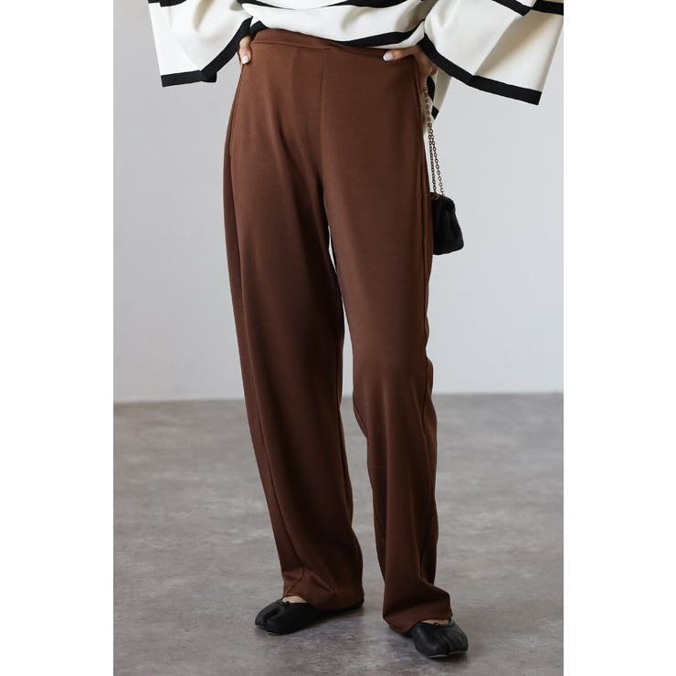 BROWN | とろみポンチカーブパンツ 88-004413 | BONJOUR SAGAN