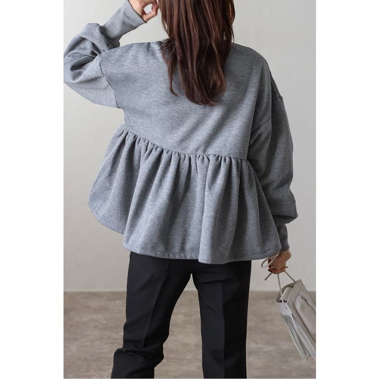 アンチピリング加工裏起毛フロントジップペプラムスウェット 88-004417 | BONJOUR SAGAN | 詳細画像17 