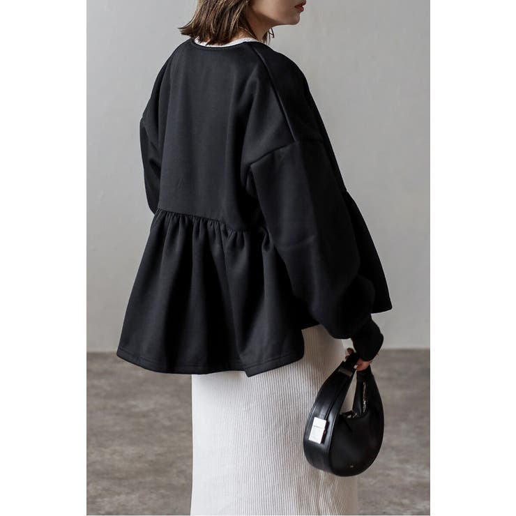 アンチピリング加工裏起毛フロントジップペプラムスウェット 88-004417 | BONJOUR SAGAN | 詳細画像22 