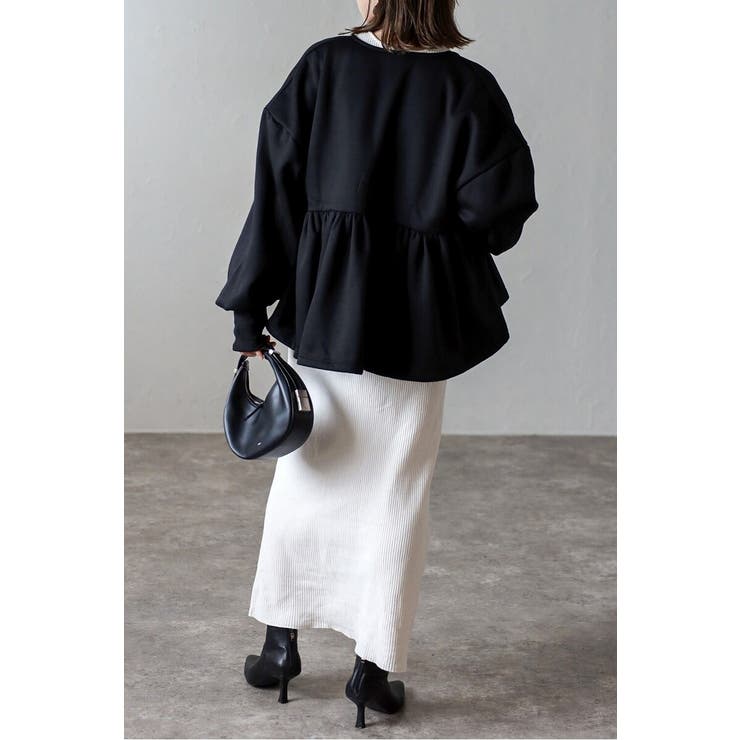 アンチピリング加工裏起毛フロントジップペプラムスウェット 88-004417 | BONJOUR SAGAN | 詳細画像26 